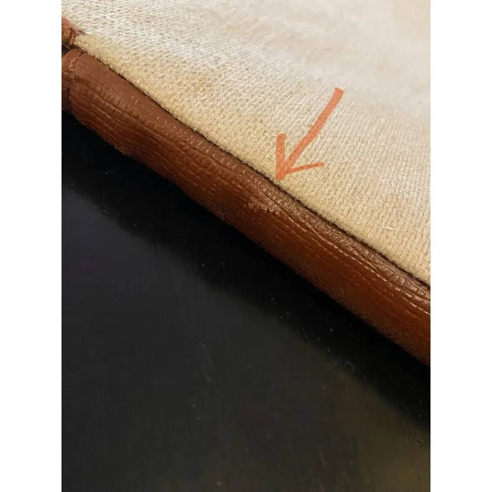 KNOMO Cream Canvas w/Leather Trim Padded Laptop Sleeve